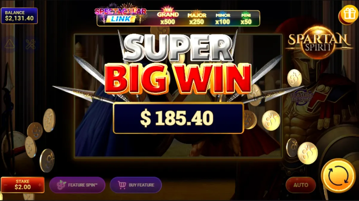 Guerreiro espartano em frente a um templo antigo, tema do slot Spartan Spirit